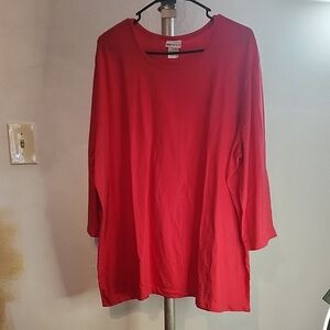 Elegant Red Long Sleeve Top
